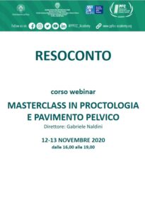 Report Masterclass Proctologia e Pavimento Pelvico Novembre 2020 